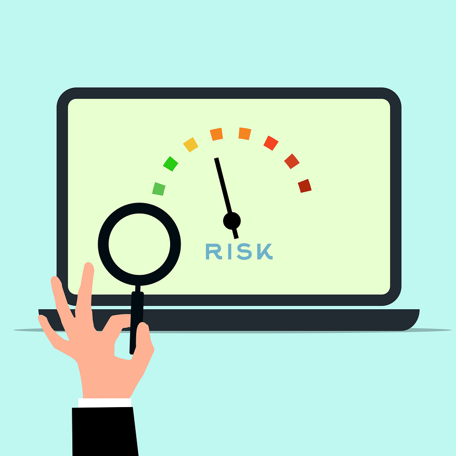 A computer screen displays a risk assessment tool
