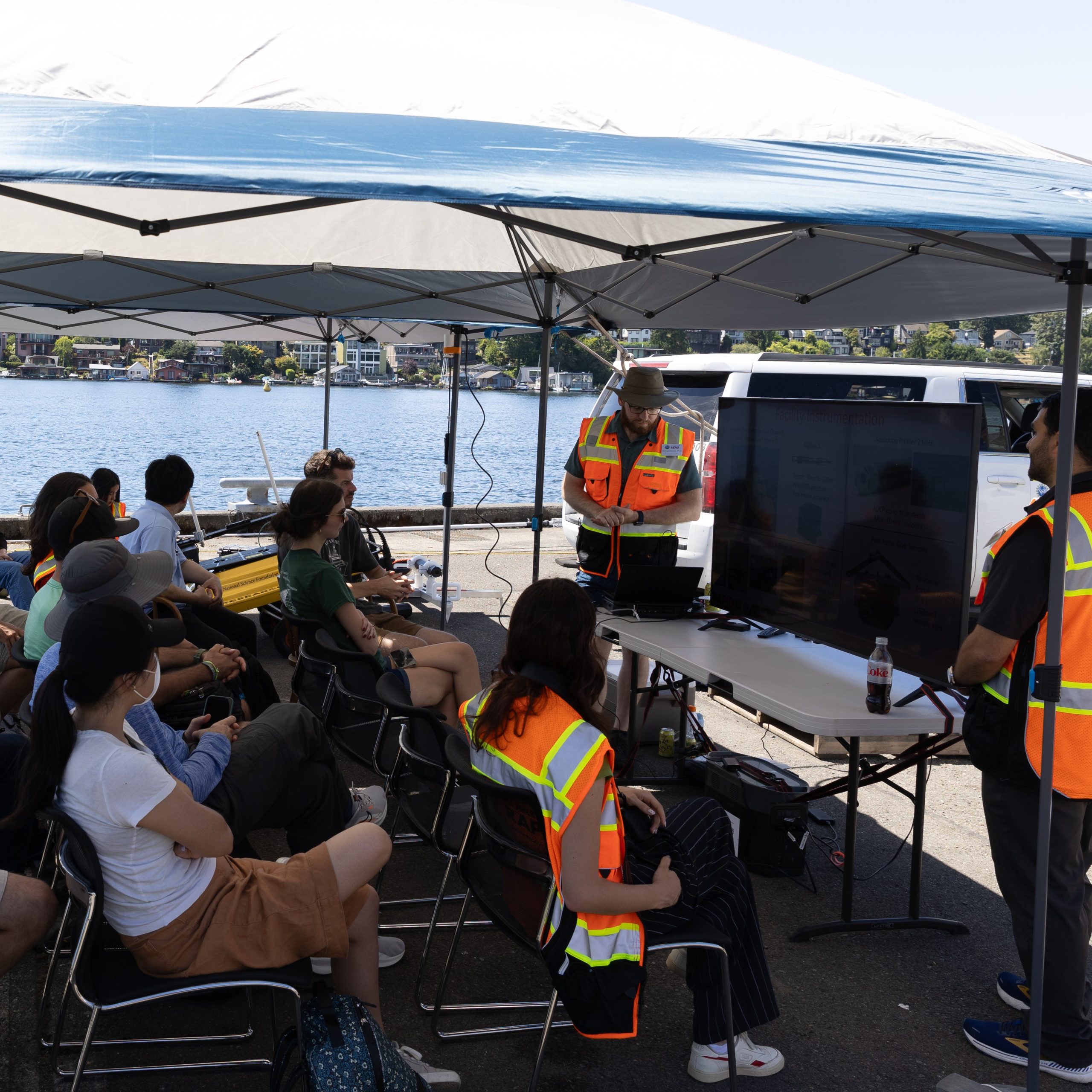 Attendees at a workshop listen to an instructor